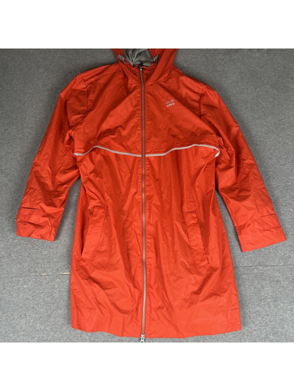 Charles River Apparel Men's New Rain Jacket Red With Cisco Systems Logo Size L‎